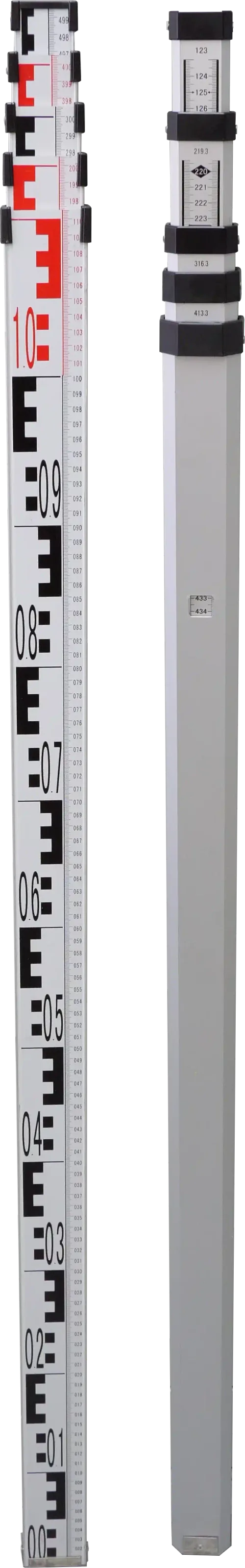 Nivelliermesslatte doppelseitig mm-Anzeige